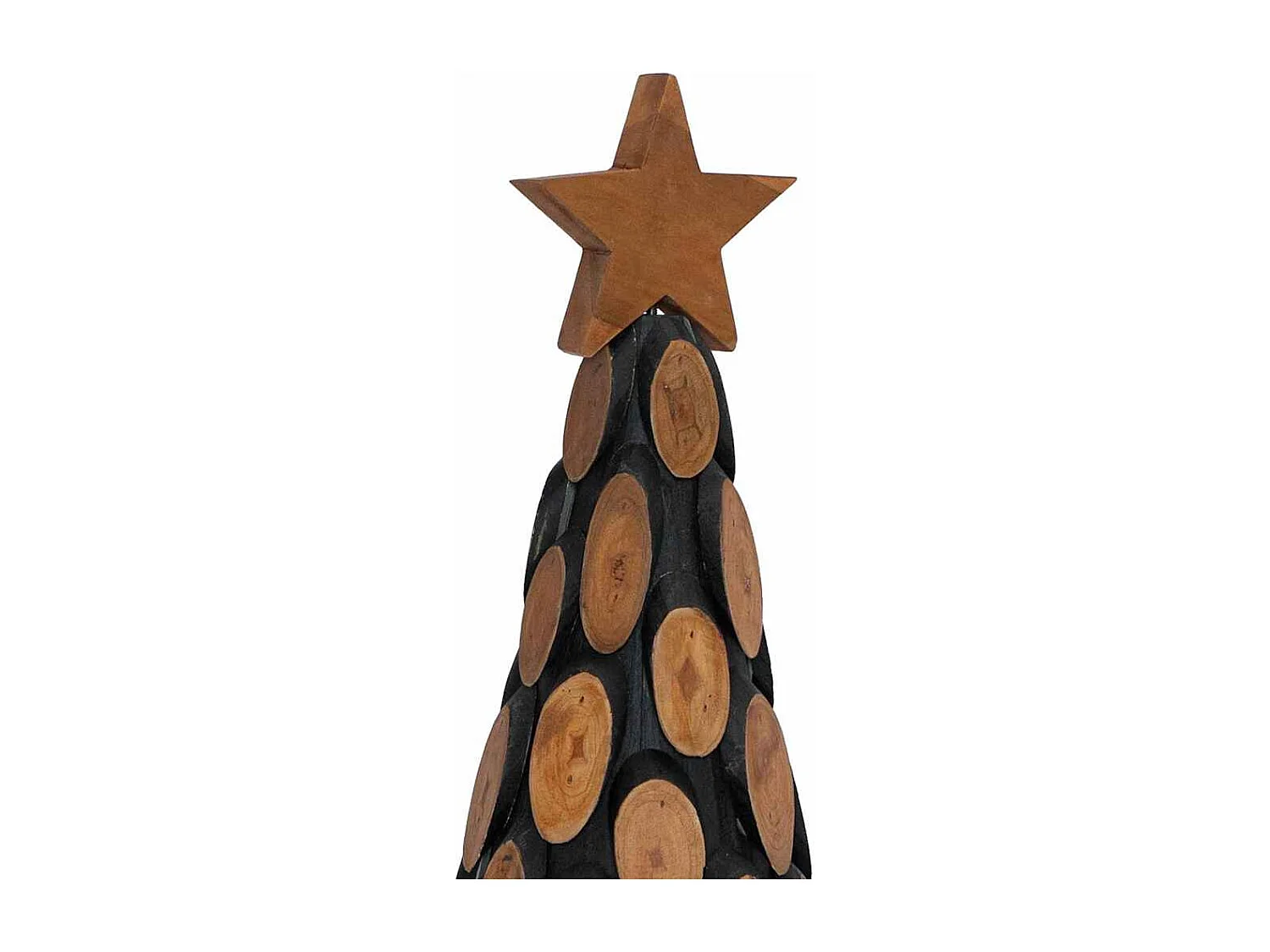 Sapin de Noël avec support Marron 90 cm Bois de teck solide