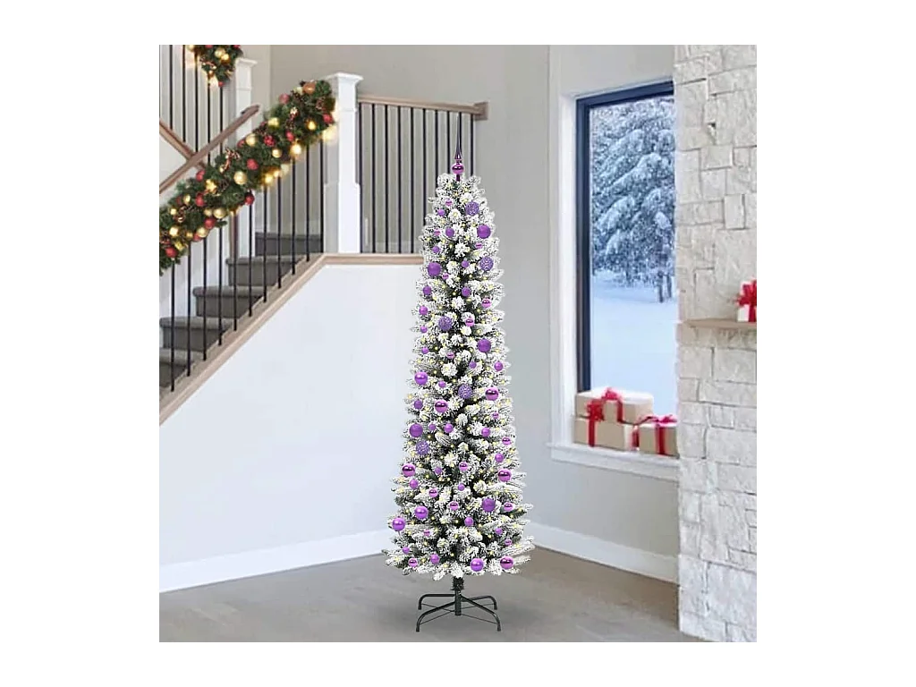 Sapin de Noël artificiel avec 300 LED Vert et blanc 240 cm