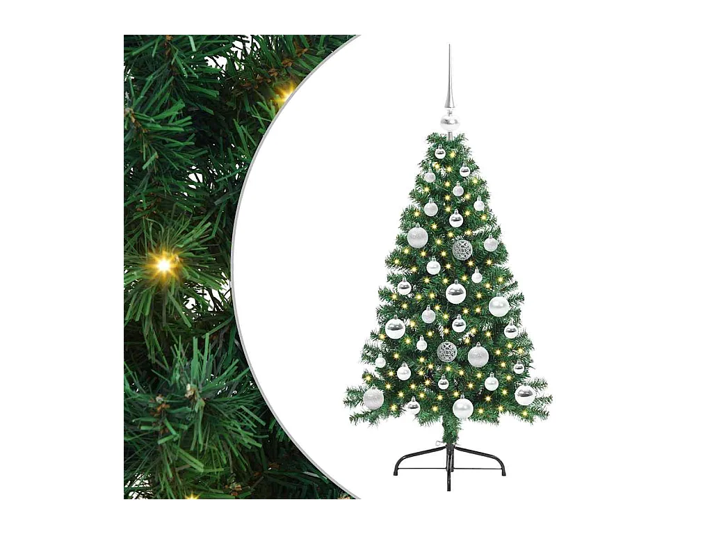 Sapin de Noël artificiel pré-éclairé Vert 120 cm PVC