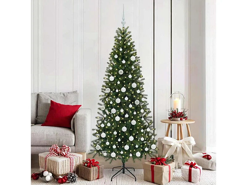Sapin de Noël artificiel avec 300 LED Vert 180 cm PE et PVC