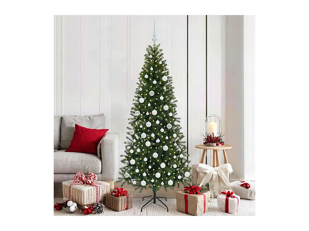 Sapin de Noël artificiel avec 300 LED Vert 180 cm PE et PVC