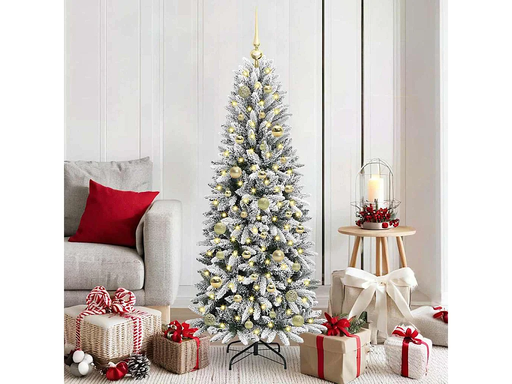 Sapin de Noël artificiel avec 150 LED Blanc 63 x 63 x 150 cm