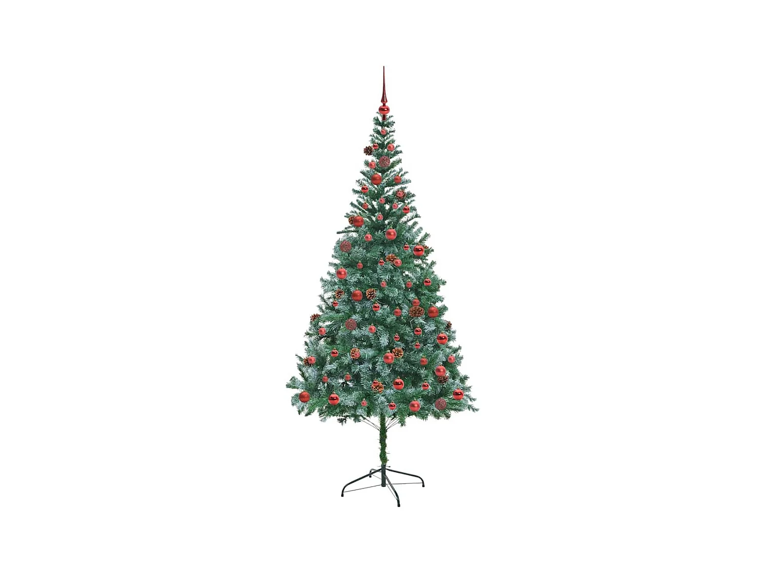 Sapin de Noël artificiel avec 300 LED Vert 210 cm PVC et Acier