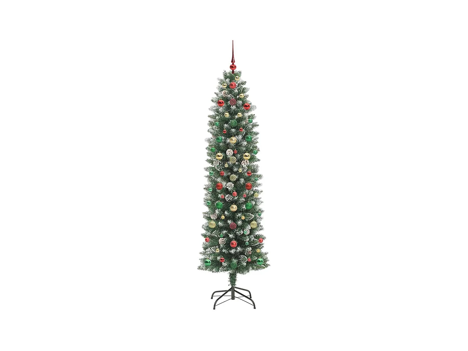 Arbre de Noël artificiel slim avec 300 LED Vert et blanc 210 cm