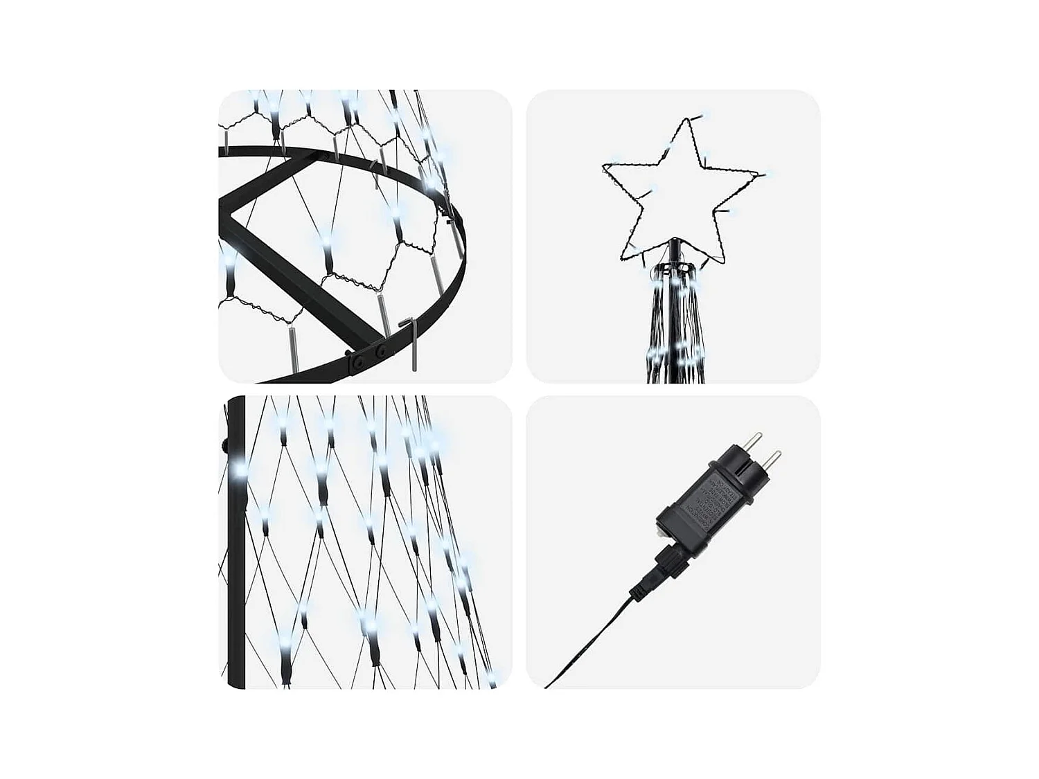 Arbre de Noël LED Blanc froid 71 x 71 x 184,5 cm Métal