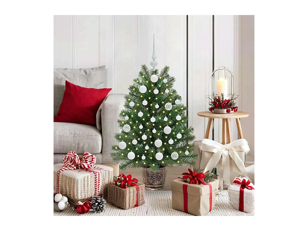 Sapin de Noël artificiel avec 150 LED Vert 95 cm PE et PVC