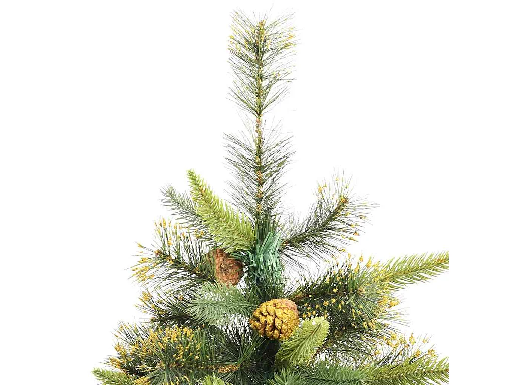 Sapin de Noël artificiel avec branches pliables et cônes 180 cm