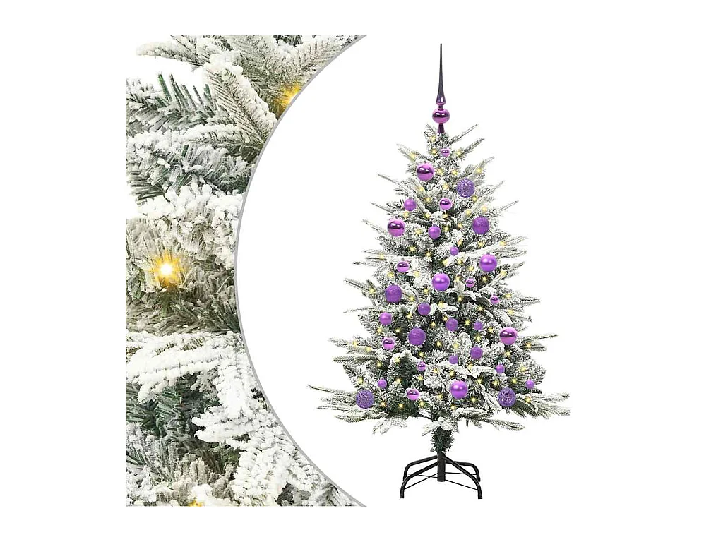 Sapin de Noël artificiel pré-éclairé avec set de boules Vert