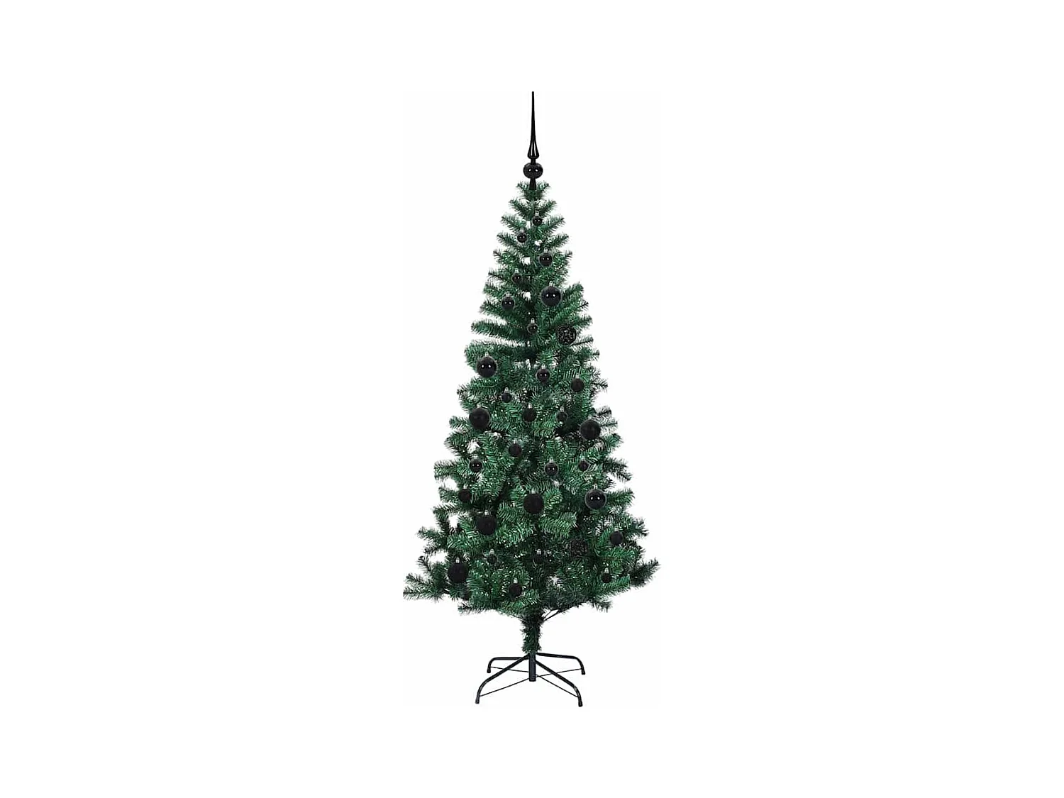 Sapin de Noël artificiel pré-éclairé Vert 150 cm PVC et métal