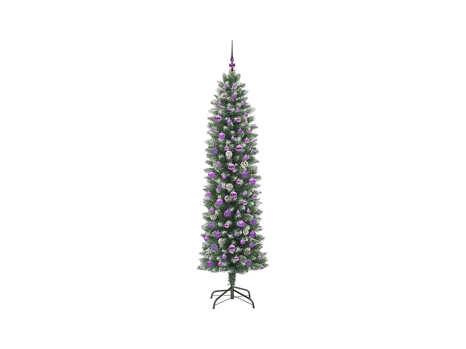 Árvore Slim de Natal Artificial Verde e branco 210 cm