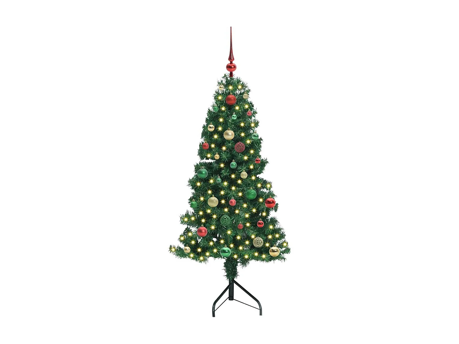 Árvore de Natal artificial de canto Verde 150 cm PVC e Metal