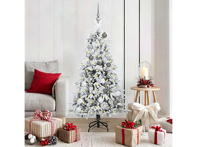 Kunstmatige Hinged Kerstboom met 150 LED Groen 150 cm PE en PVC