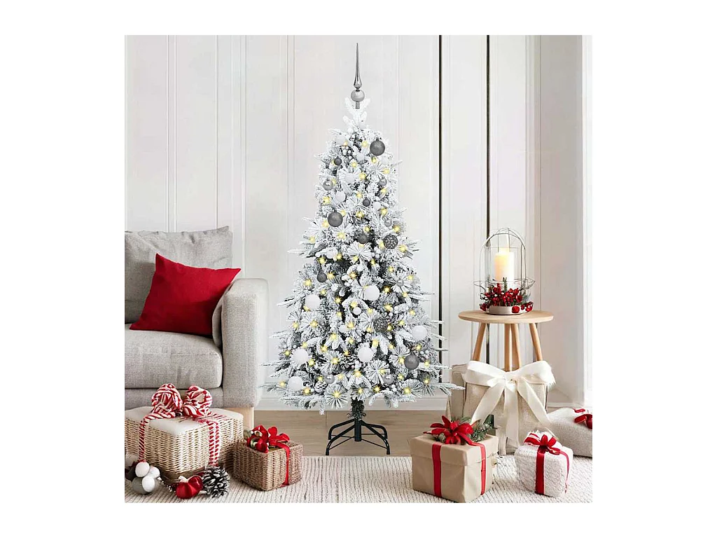 Kunstmatige Hinged Kerstboom met 150 LED Groen 150 cm PE en PVC