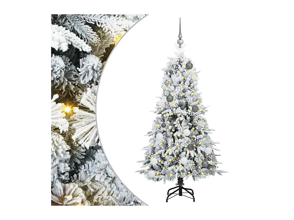 Kunstmatige Hinged Kerstboom met 150 LED Groen 150 cm PE en PVC