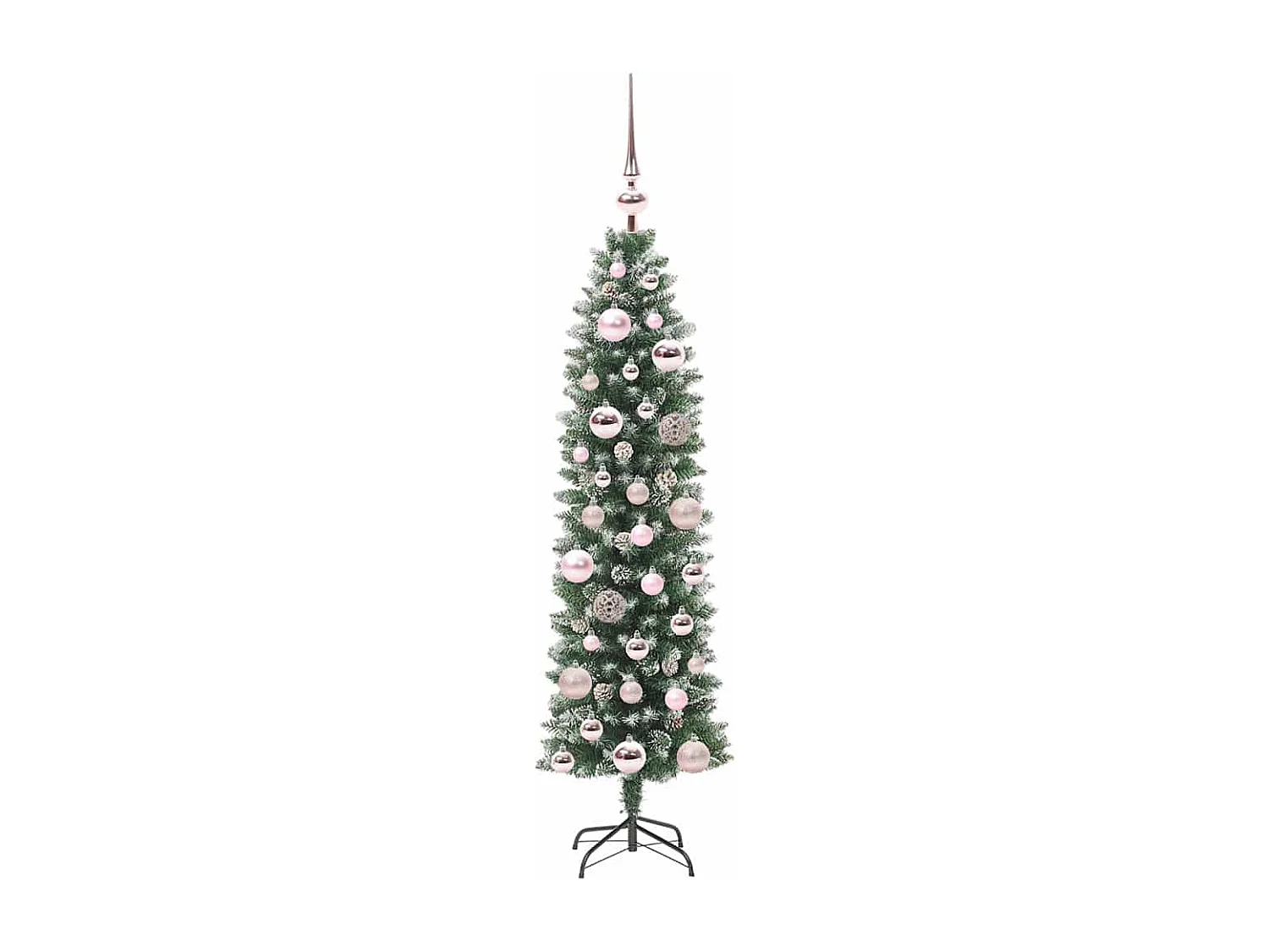 Arbre de Noël artificiel slim avec 150 LED Vert et blanc 120 cm