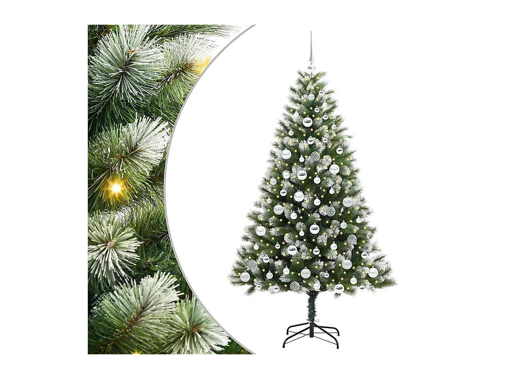 Kunstmatige scharnierende Kerstboom met gevlochten sneeuw