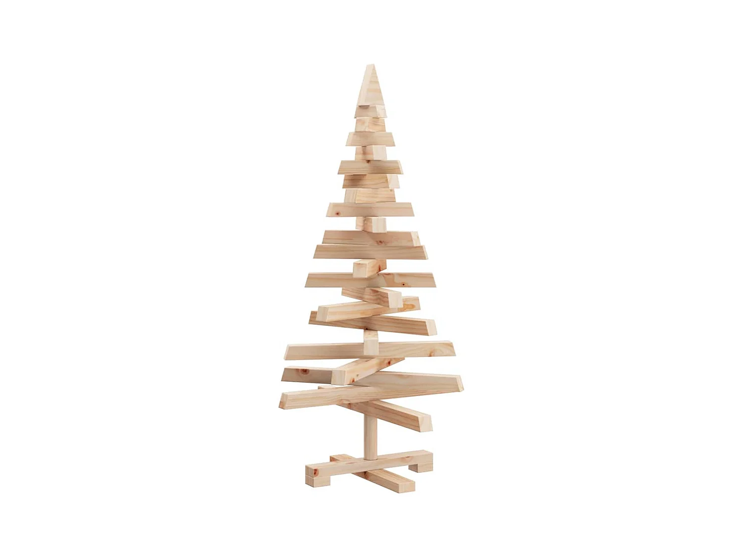 Arbres de Noël avec support Naturel 90 cm Bois massif en pin