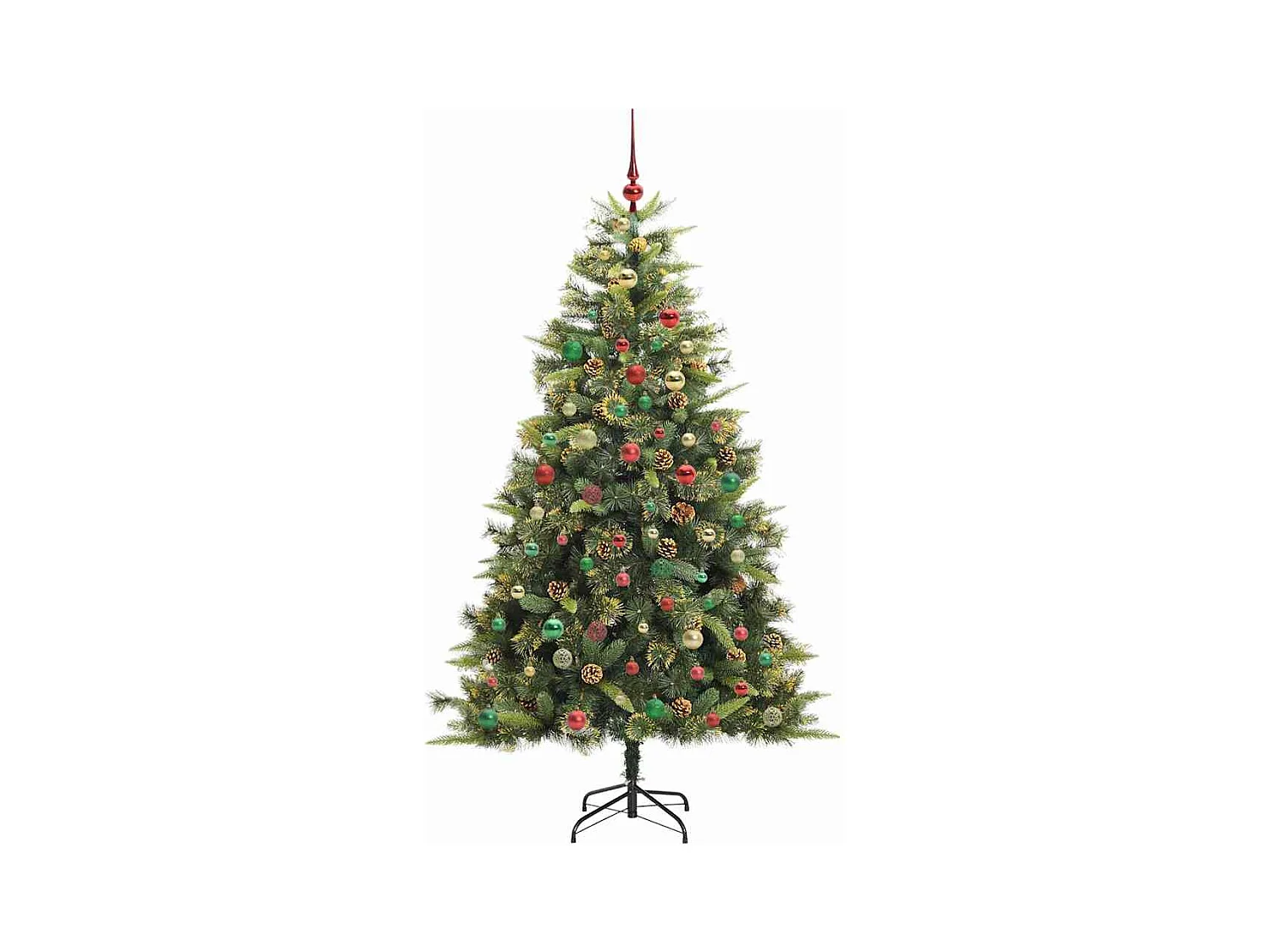 Árbol de Navidad artificial con ramas plegables y conos 240 cm