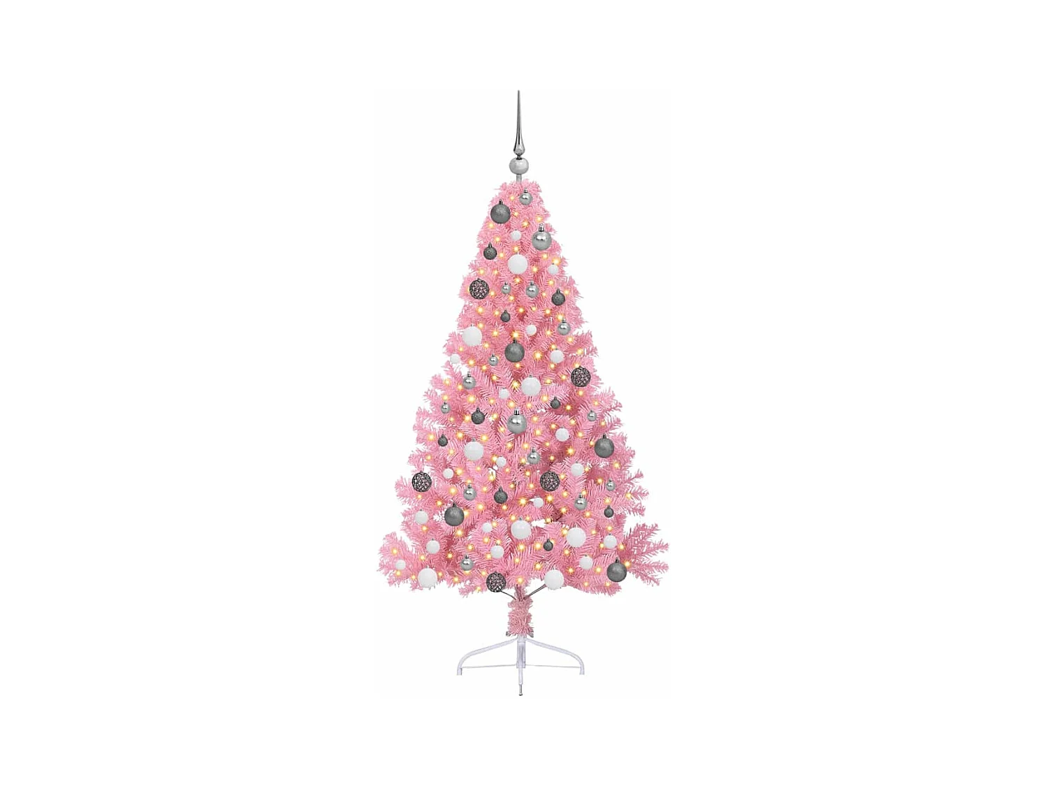 Sapin de Noël artificiel pré-éclairé Rose 180 cm PVC