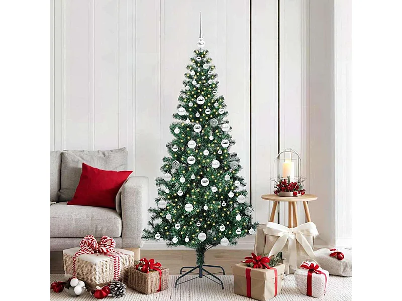Árbol de Navidad Artificial Preiluminado Verde 180 cm