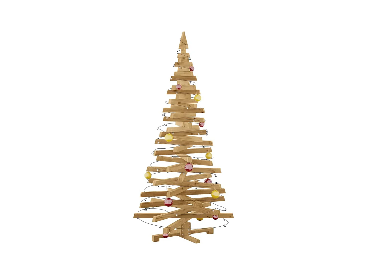 Arbres de Noël avec support Marron 180 cm Bois massif en pin