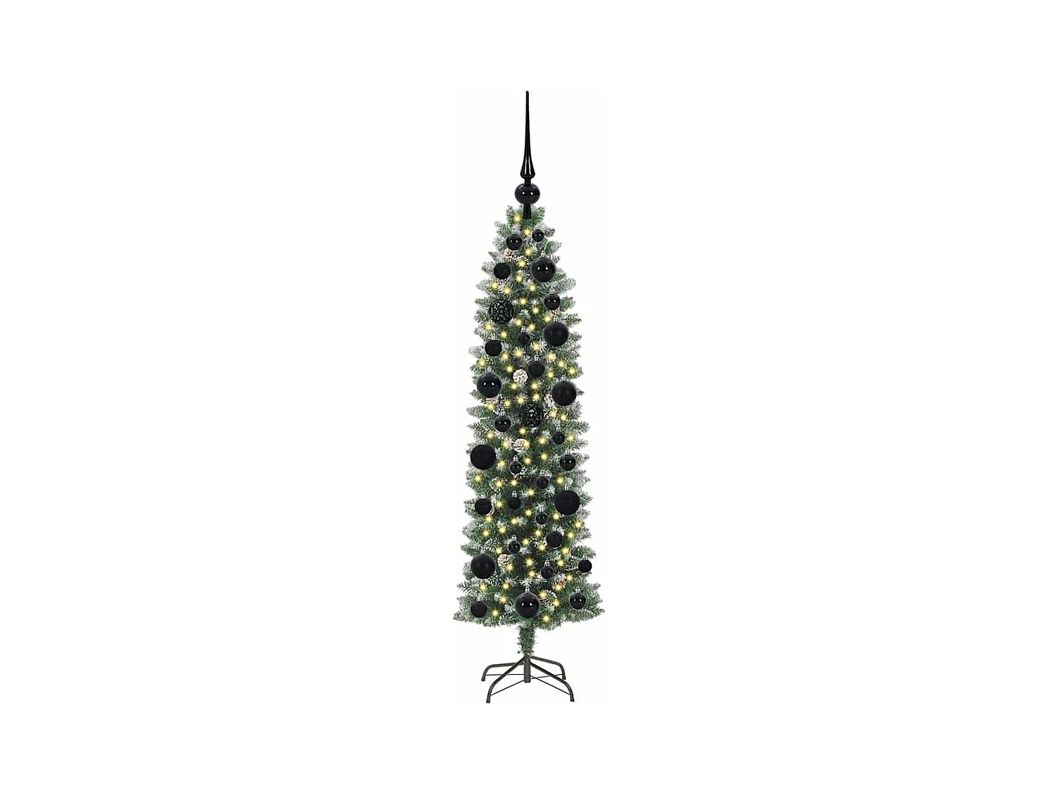 Árvore Slim de Natal Artificial Verde e branco 120 cm