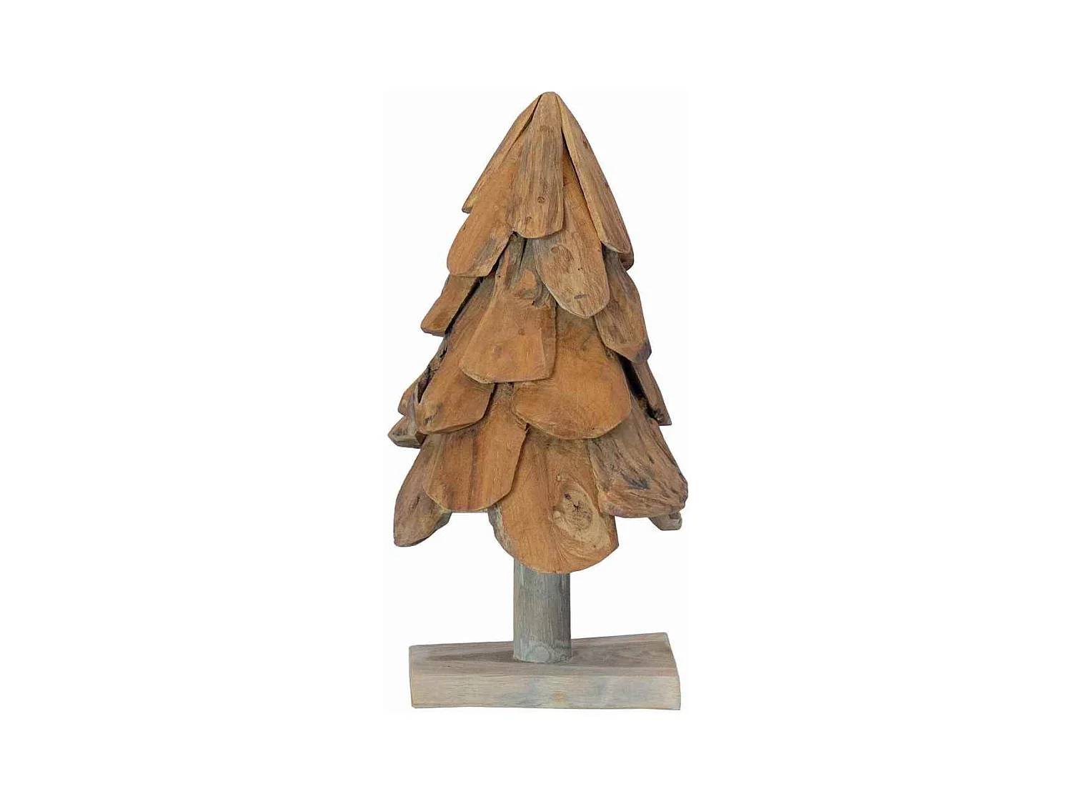 Sapin de Noël avec support Marron 60 cm Bois de teck solide