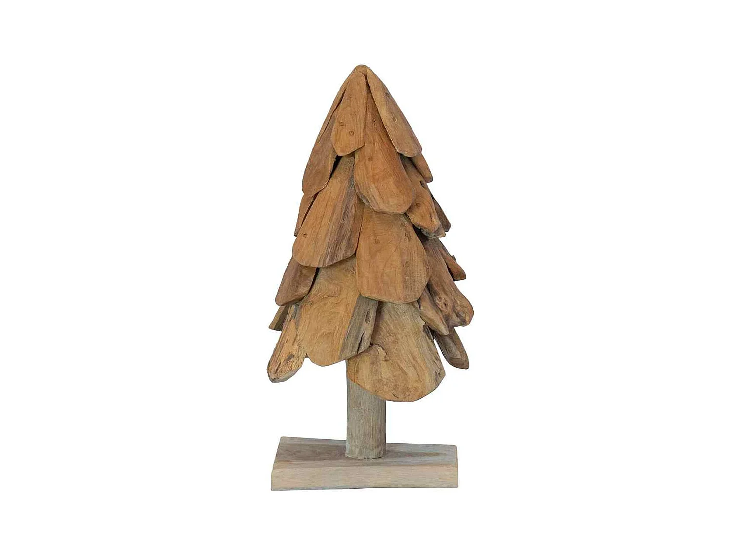 Sapin de Noël avec support Marron 60 cm Bois de teck solide