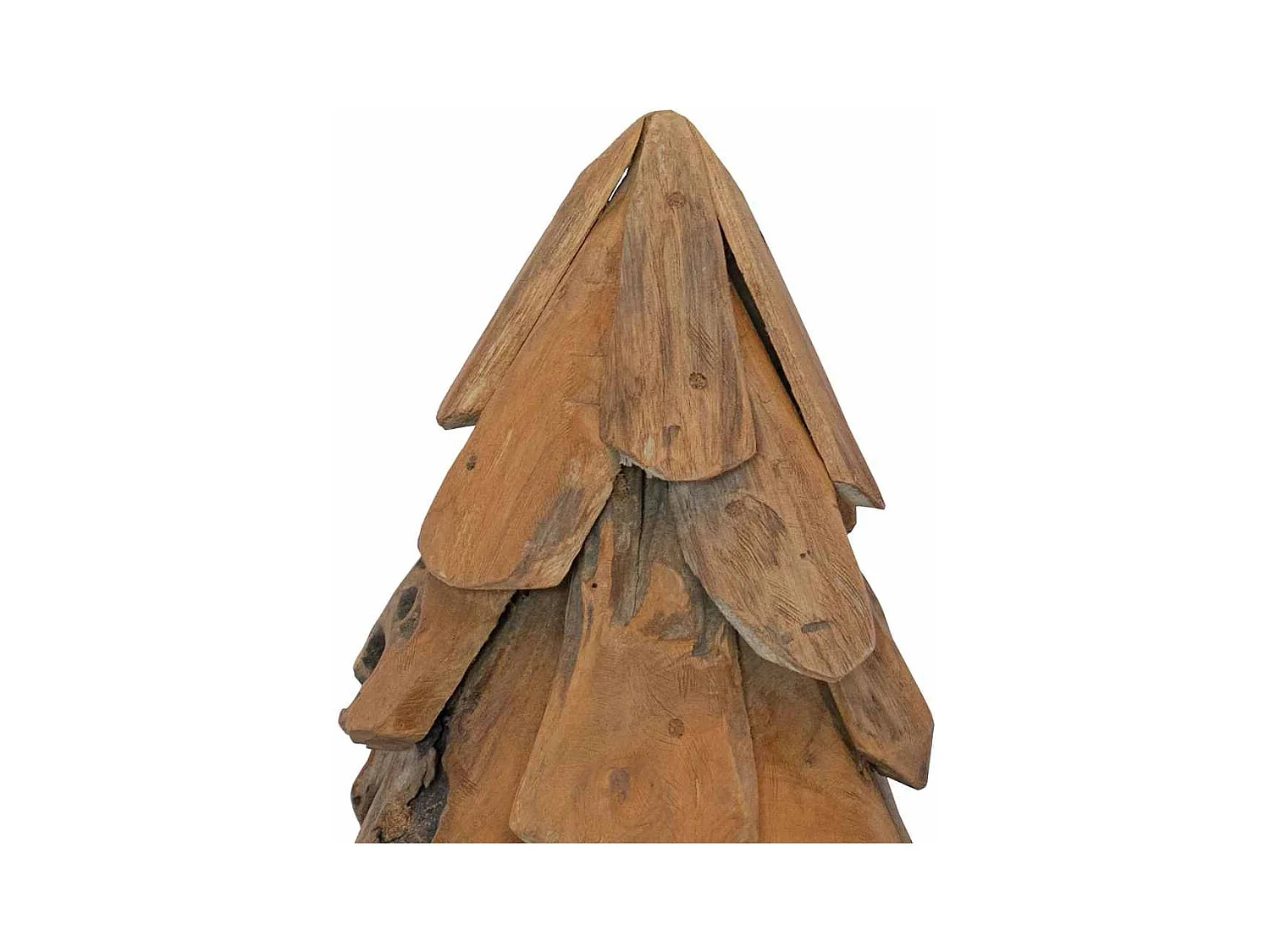Sapin de Noël avec support Marron 60 cm Bois de teck solide