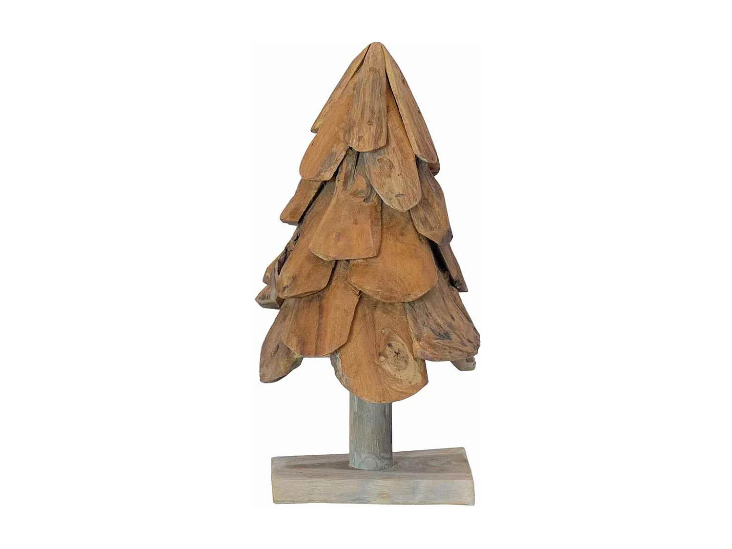 Sapin de Noël avec support Marron 60 cm Bois de teck solide