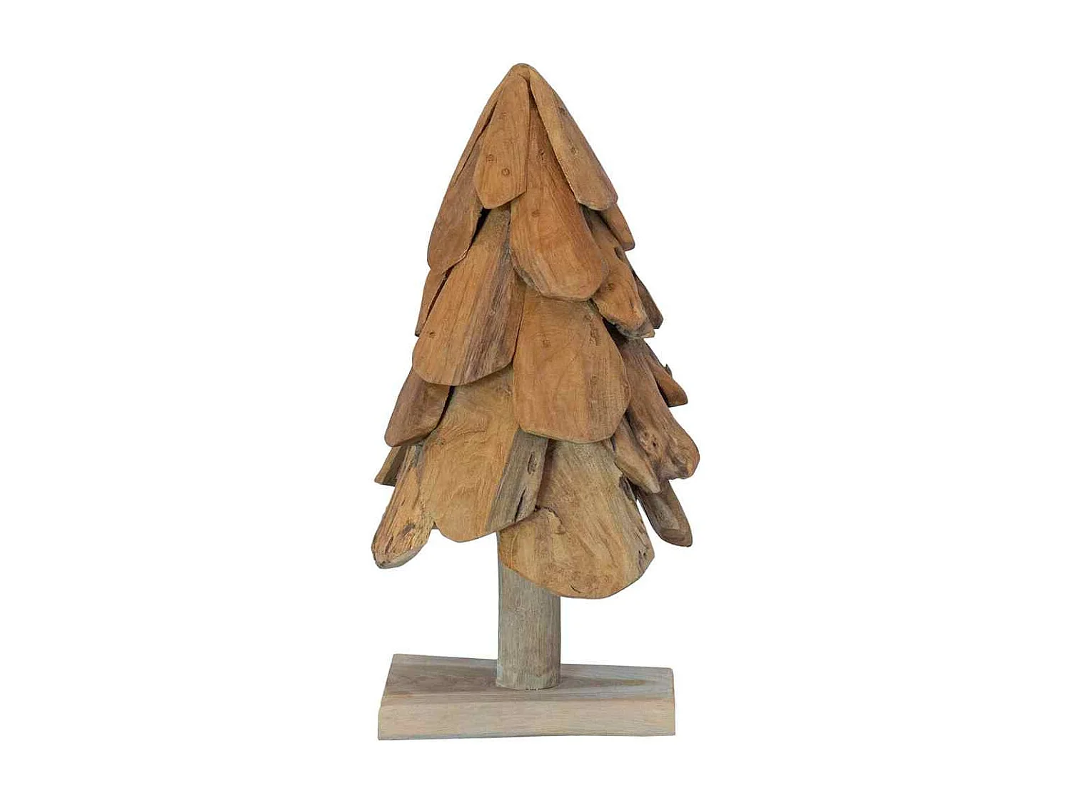 Sapin de Noël avec support Marron 60 cm Bois de teck solide