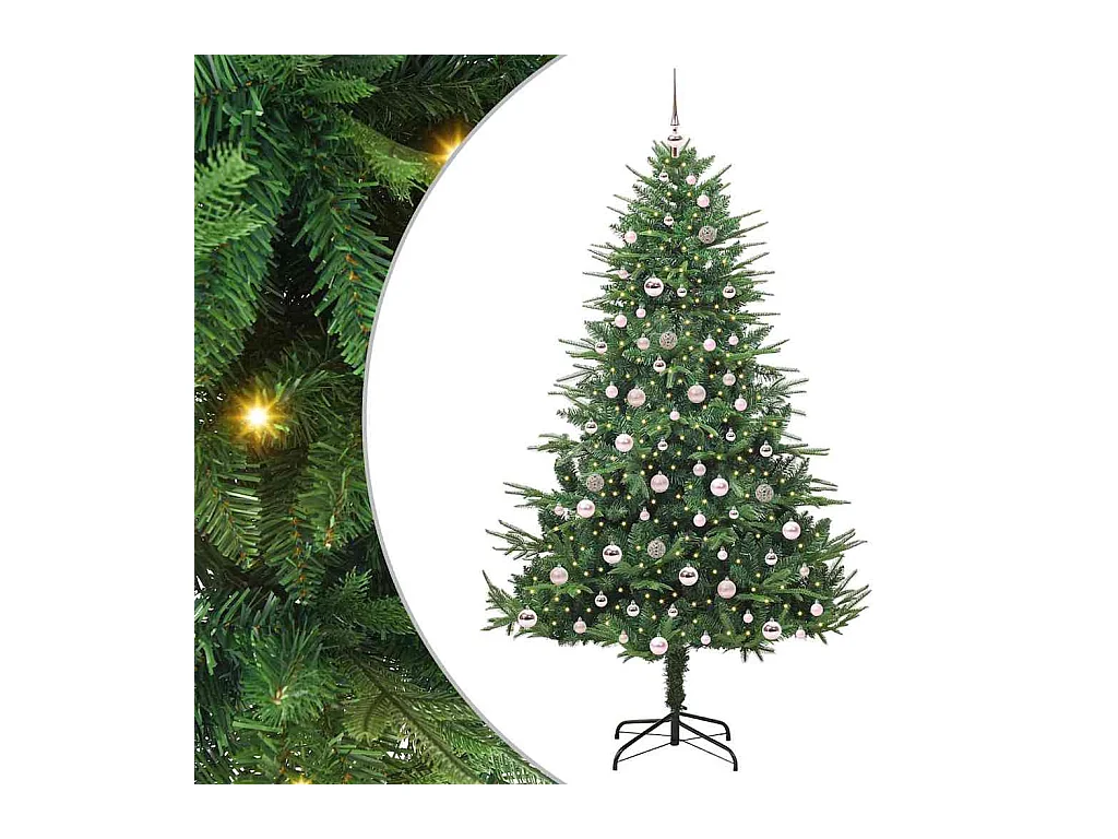 Árbol de Navidad artificial preiluminado con juego de bolas