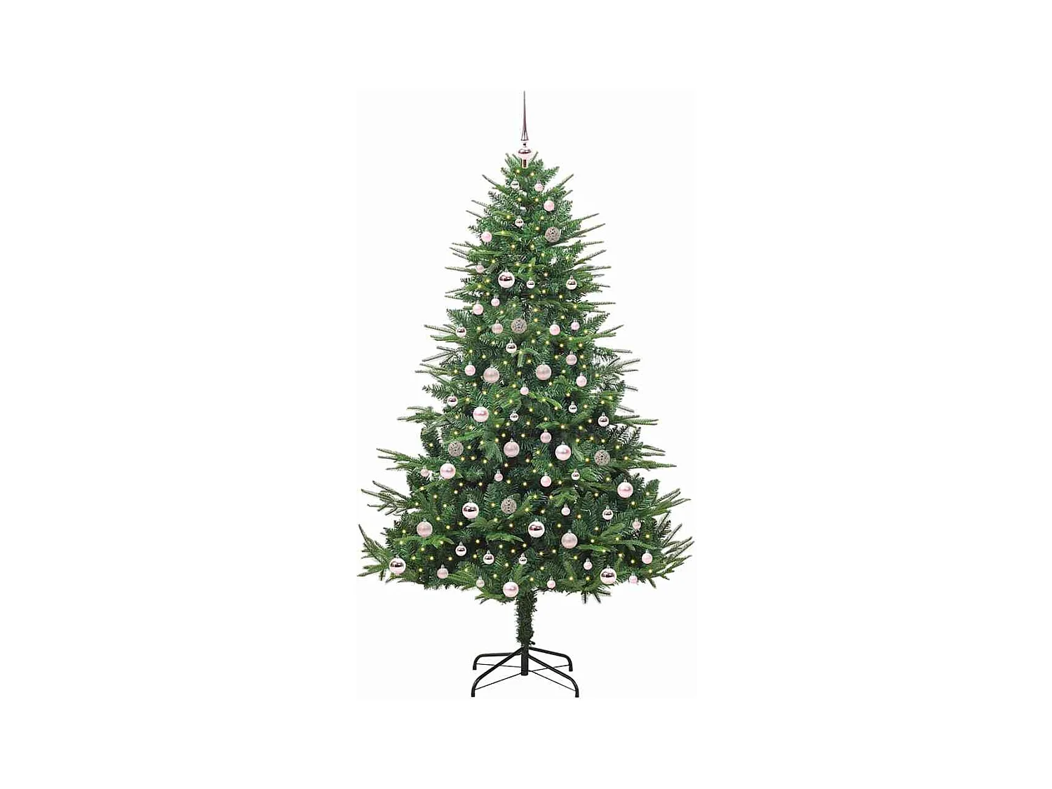 Árbol de Navidad artificial preiluminado con juego de bolas