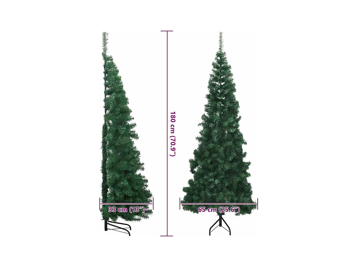 Kunstkerstboom met LED -striplichten Anders Groen 180 cm PVC