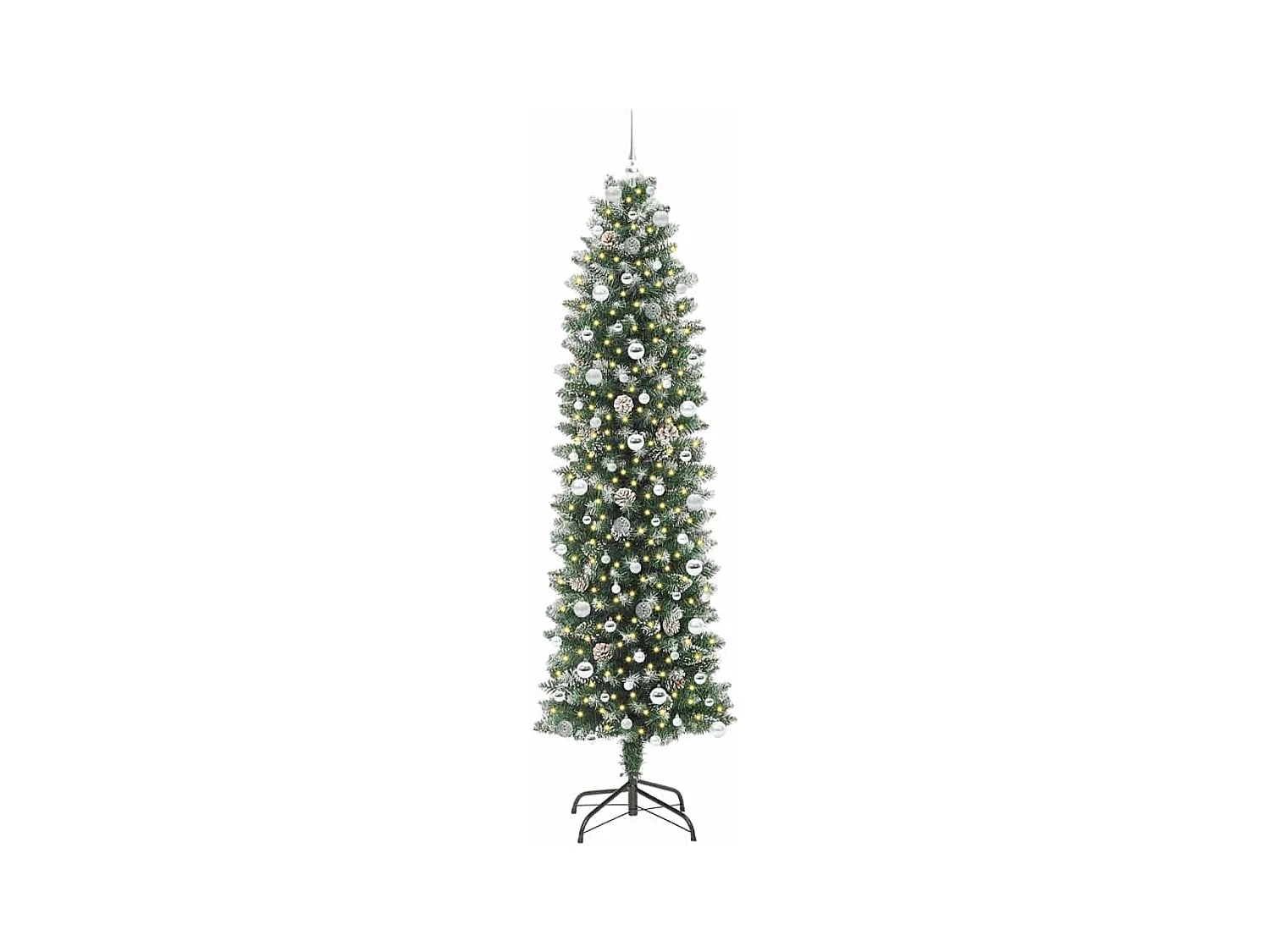 Arbre de Noël artificiel slim avec 300 LED Vert et blanc 240 cm