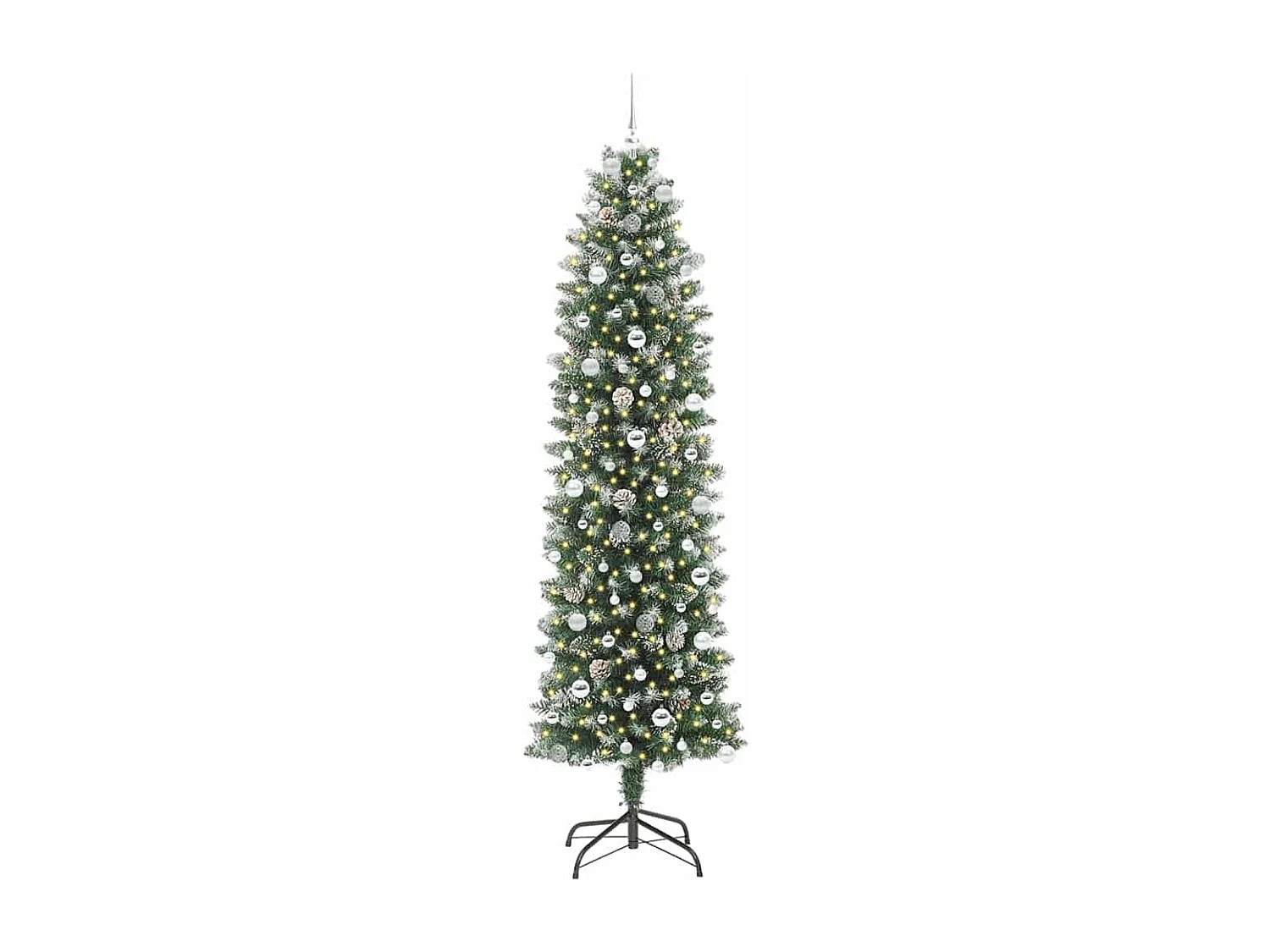 Arbre de Noël artificiel slim avec 300 LED Vert et blanc 240 cm