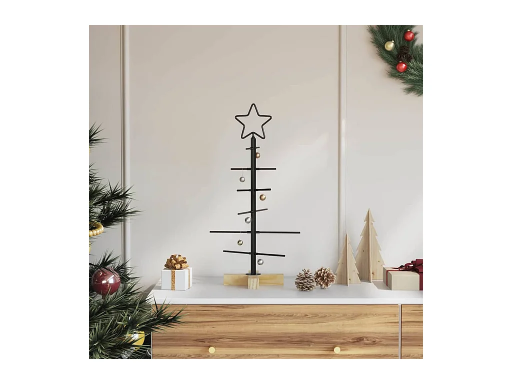 Árvore de Natal de metal Preto 60 cm Aço com Revestimento em Pó