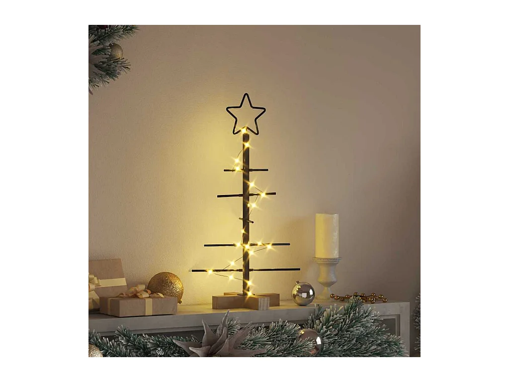 Árvore de Natal de metal Preto 60 cm Aço com Revestimento em Pó