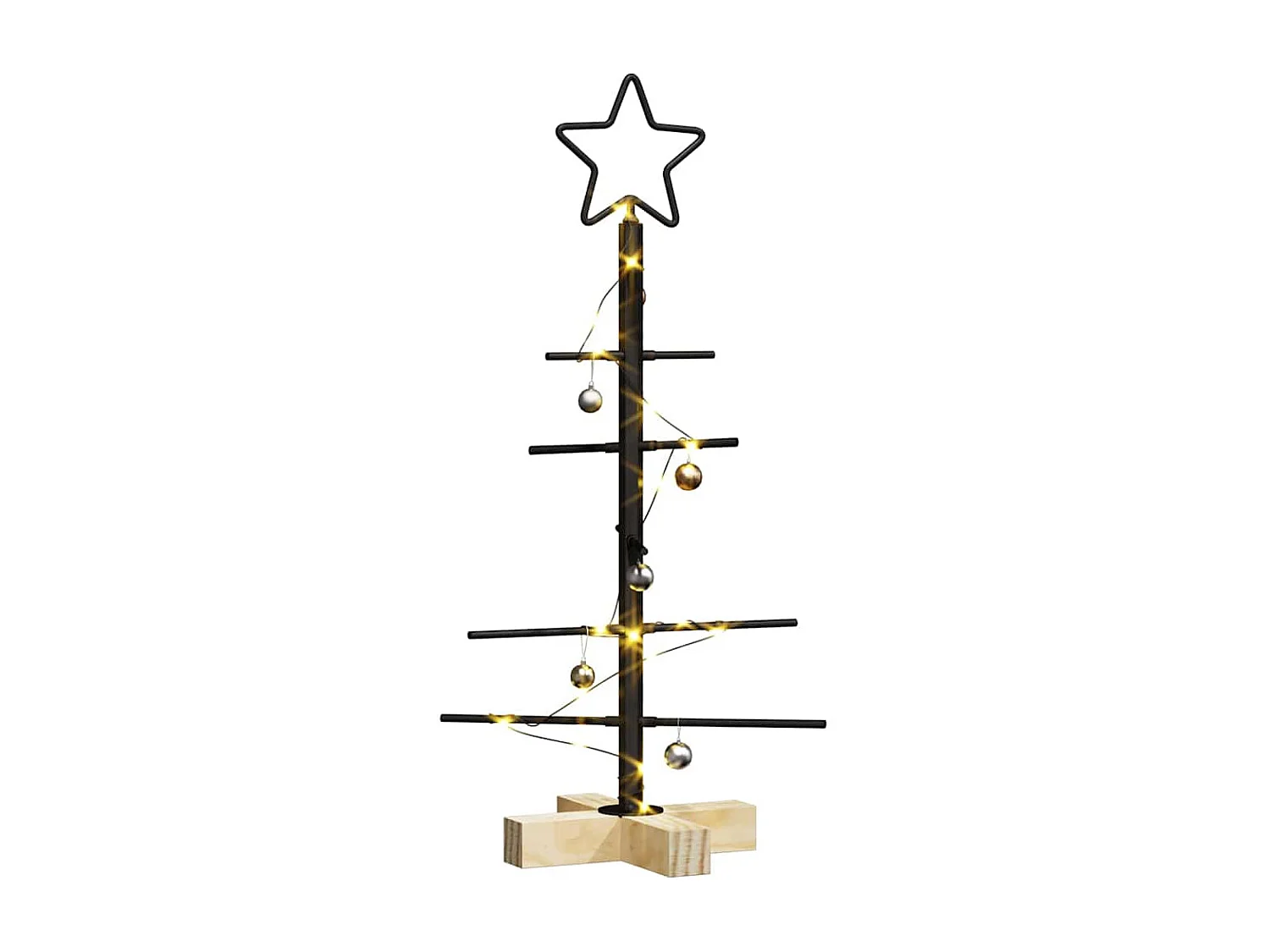 Arbre de Noël en métal Noir 60 cm Acier peint par poudre