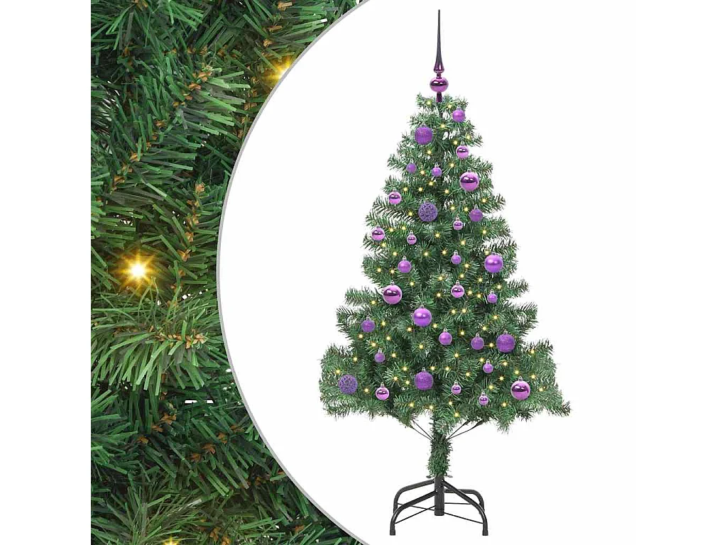 Árvore de Natal com 150 LEDs com suporte Verde 150 cm PVC