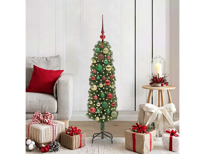 Árbol de Navidad artificial Verde 120 cm PVC, Acero y Plástico