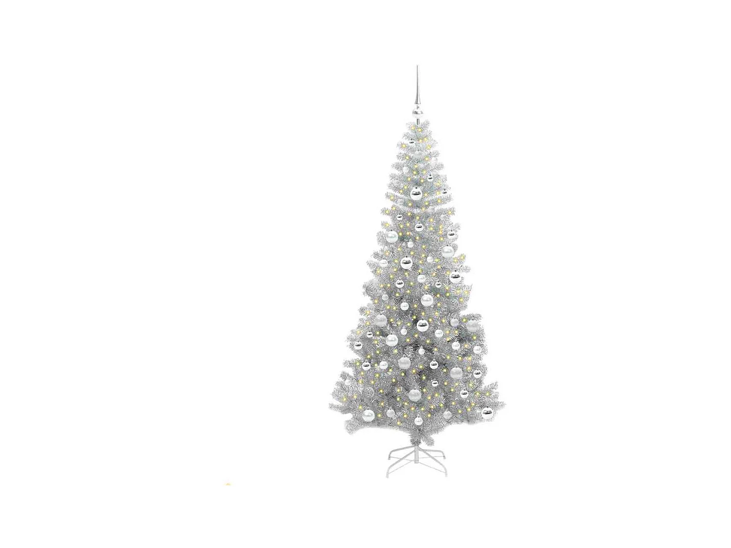 Árvore de Natal com 300 LEDs com suporte Prateado 180 cm PET