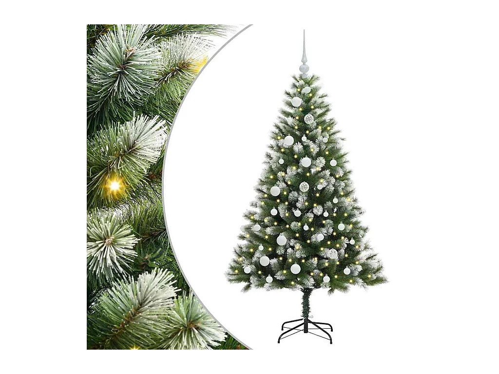 Kunstmatige scharnierende Kerstboom met gevlochten sneeuw