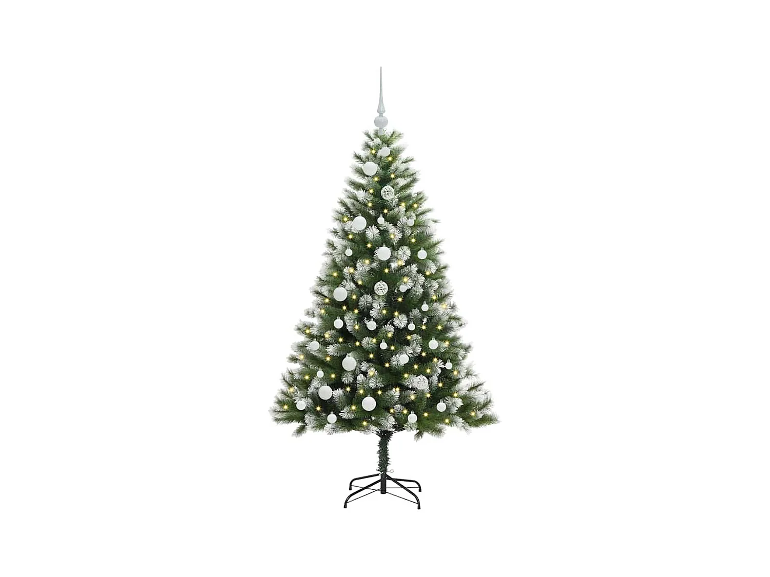 Kunstmatige scharnierende Kerstboom met gevlochten sneeuw