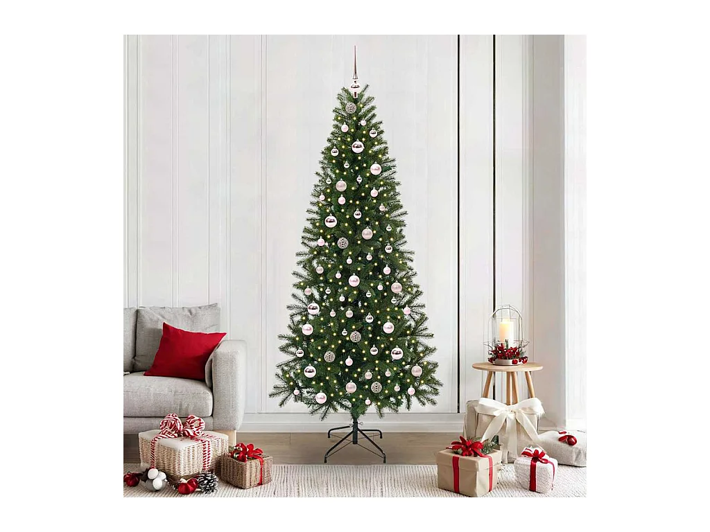 Árbol de Navidad artificial con 300 LED Verde 210 cm PE y PVC
