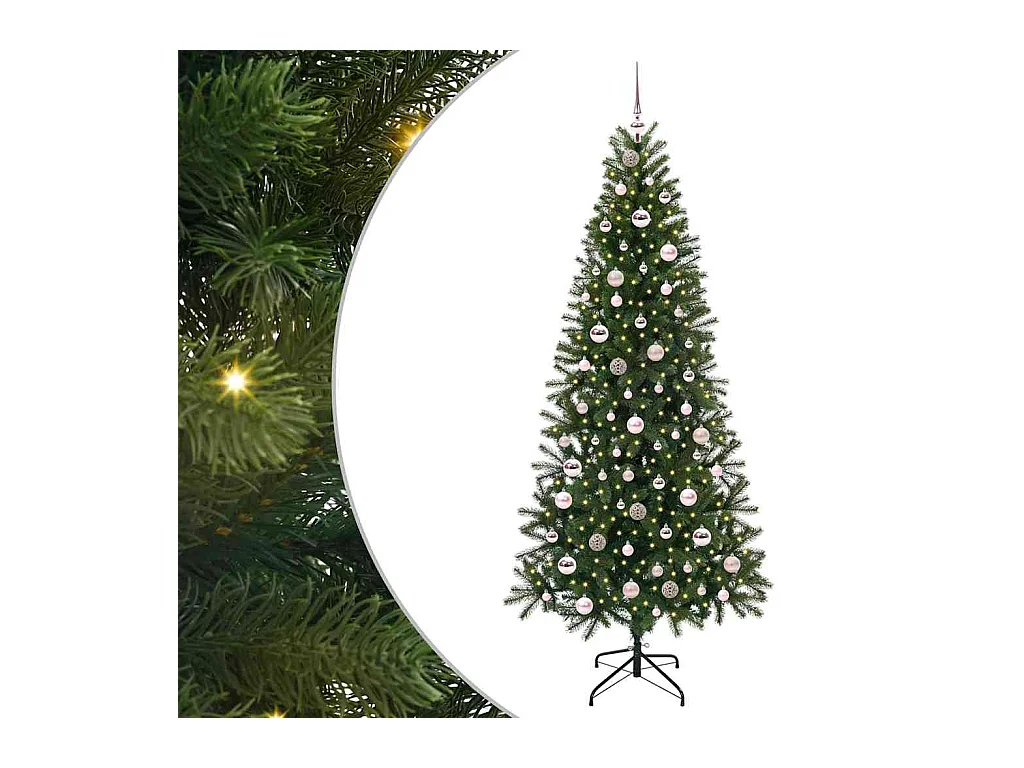 Árbol de Navidad artificial con 300 LED Verde 210 cm PE y PVC