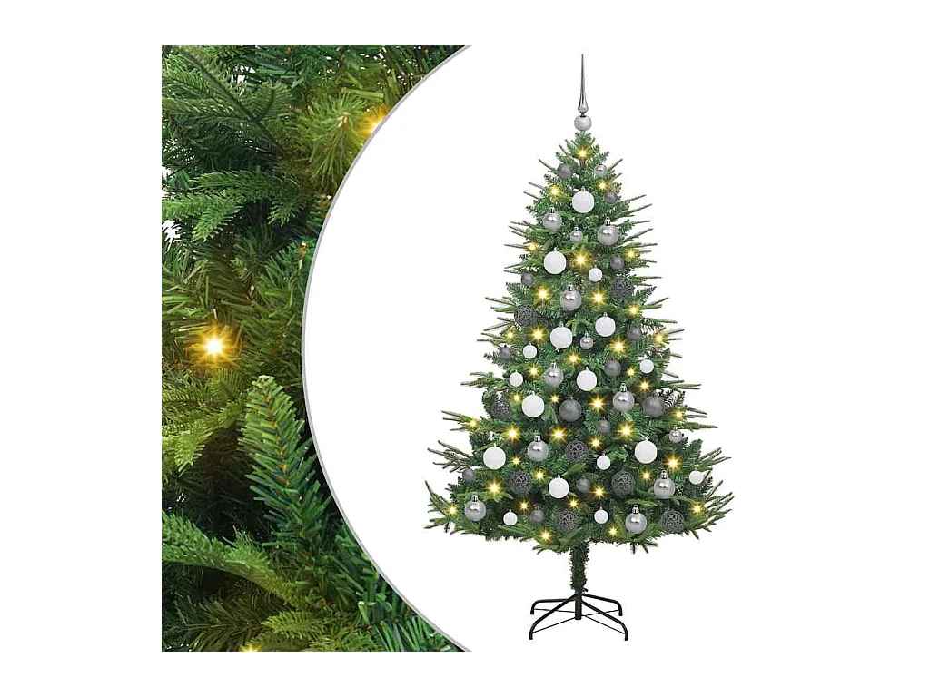Kunstkerstboom met LED -striplichten Anders Groen 180 cm PVC