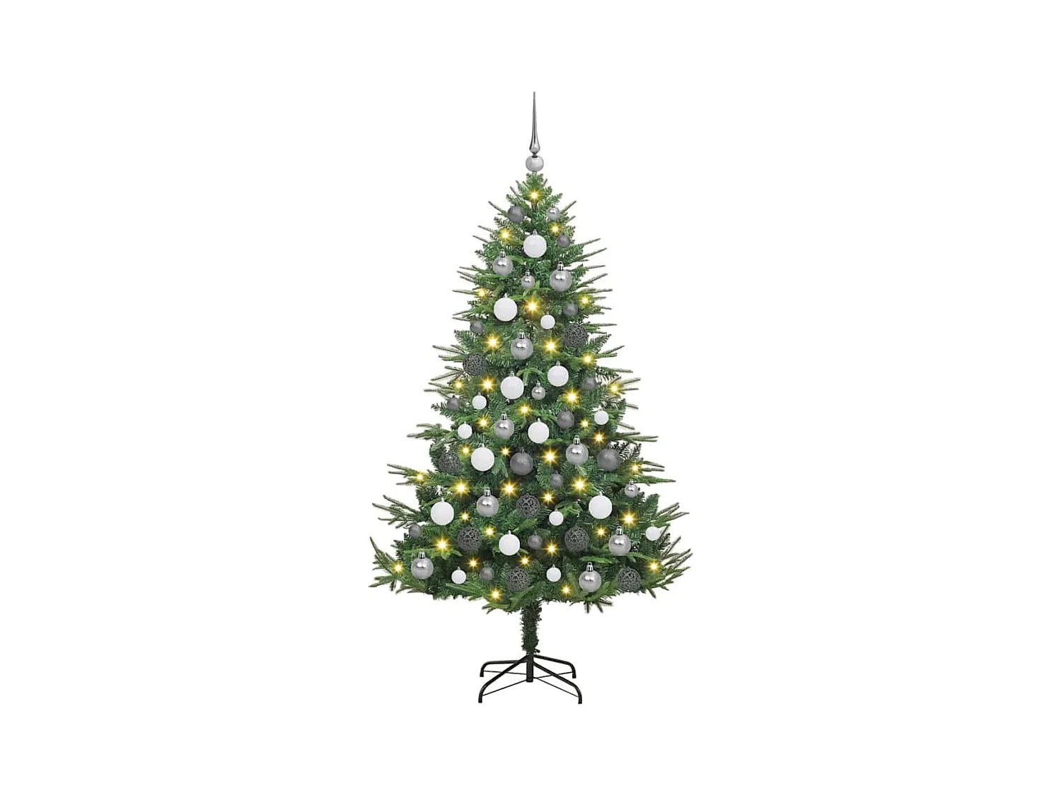Kunstkerstboom met LED -striplichten Anders Groen 180 cm PVC