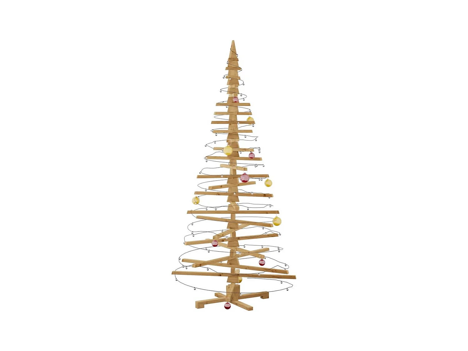 Arbre de Noël en bois Marron 210 cm Bois massif en pin