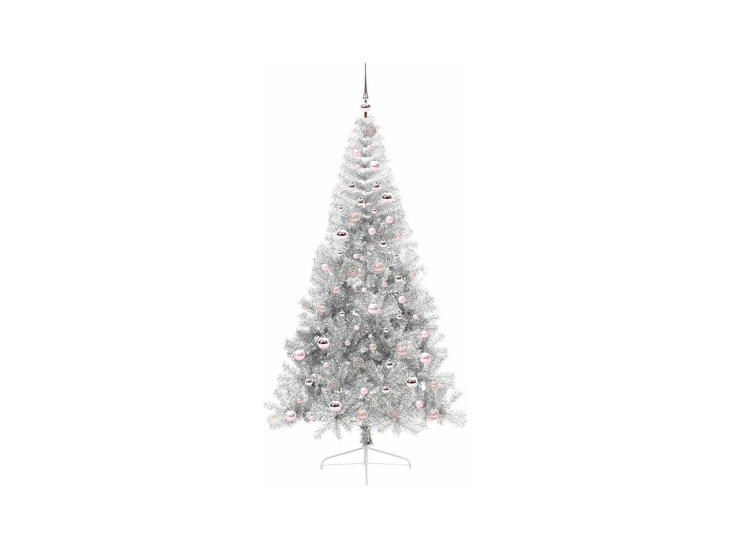 Sapin de Noël artificiel pré-éclairé Argent 210 cm PET